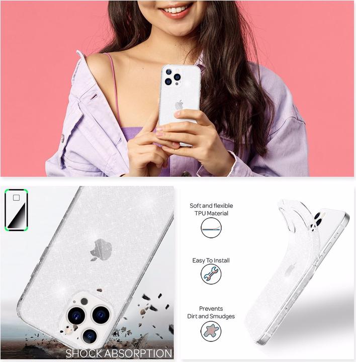 Image du produit Nalia Housse transparente en silicone pour téléphone portable (Apple iPhone 13 Pro Max)