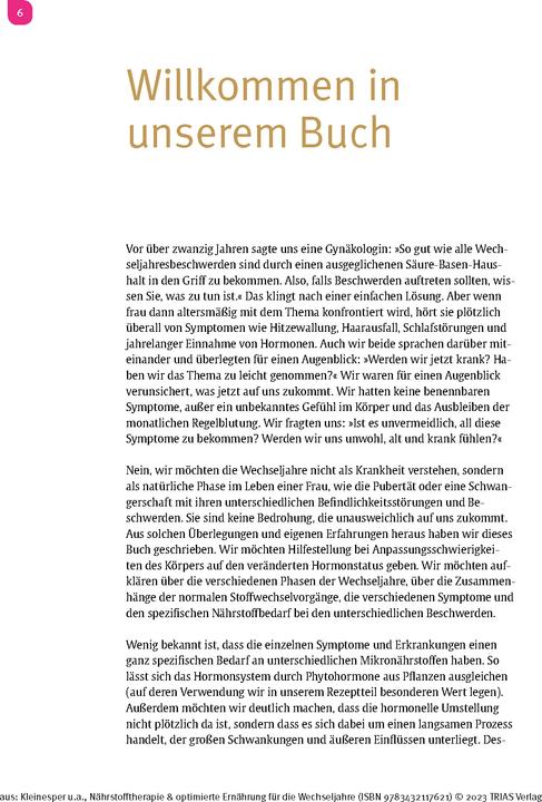 Immagine prodotto Nährstofftherapie & optimierte Ernährung für die Wechseljahre (Tedesco, Katrin Kleinesper, Ursula Linzer, 2023)