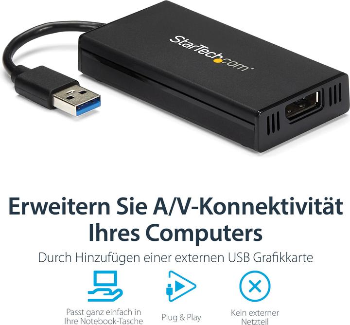 Produktbild StarTech USB A – Displayport (USB 3.0, 9 cm)