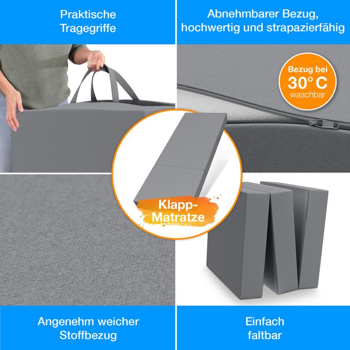 Immagine prodotto Bestschlaf Klappmatratze inkl. Husse & Transporttasche (90 x 200 cm, Nucleo di schiuma)