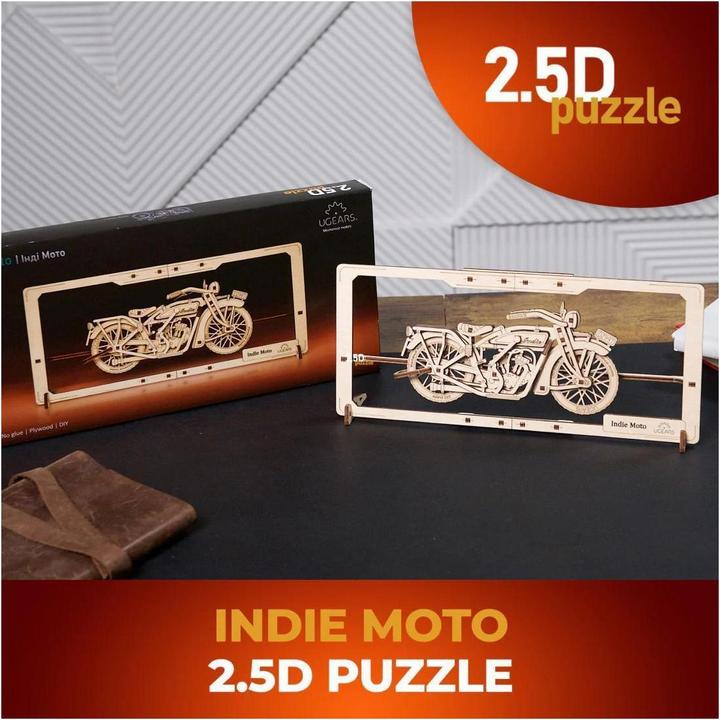 Immagine prodotto Ugears 70194 Indie Moto 2.5D Puzzle - Indie Moto 2.5D Puzzle