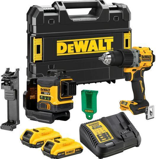Actual product image DeWalt ZESTAW COMBO 18V DCK2095D2T (DCD805+LASER 3x360 DCLE34031) 2x2,0Ah TSTAK