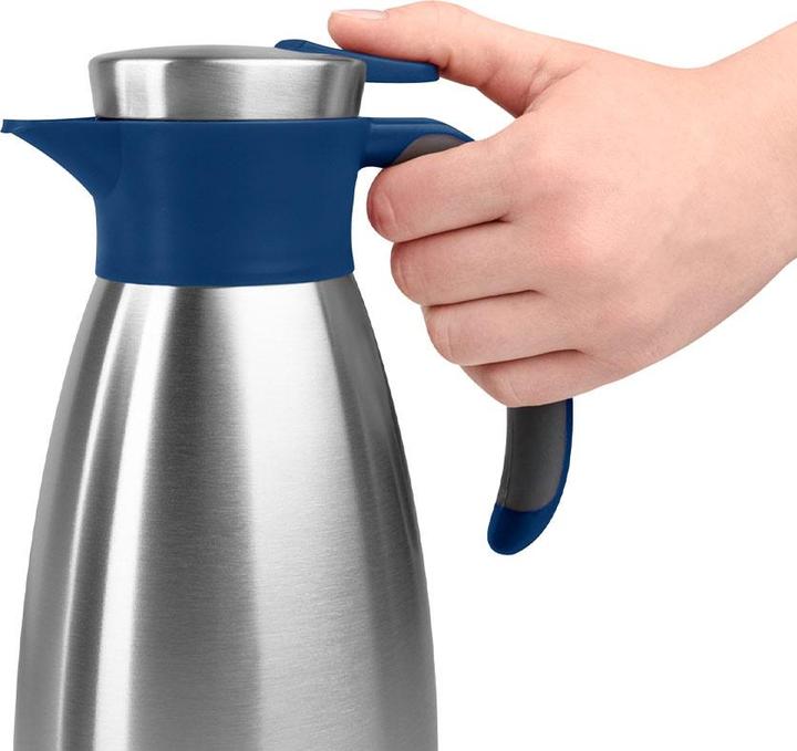 Immagine prodotto Emsa Caraffa sottovuoto SOFT GRIP, 1,5 litri, acciaio inox / blu Utilizzabile con una sola mano e con (1.50 l)