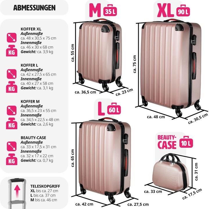 Produktbild tectake Hartschalenkoffer (90 l, M (50 - 90l))