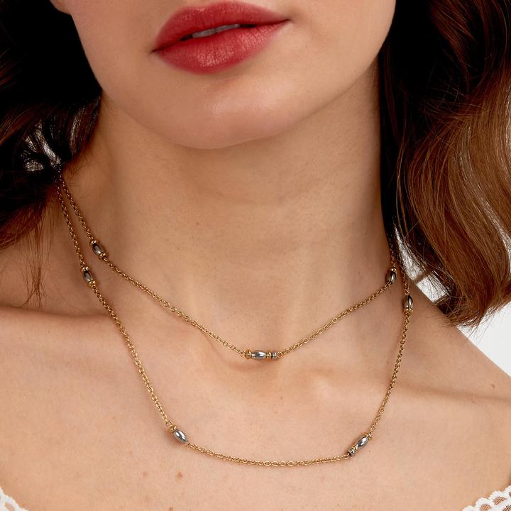 Produktbild Morellato Colori SAXQ02 Double Gold Plated Beaded Necklace (Edelstahl)