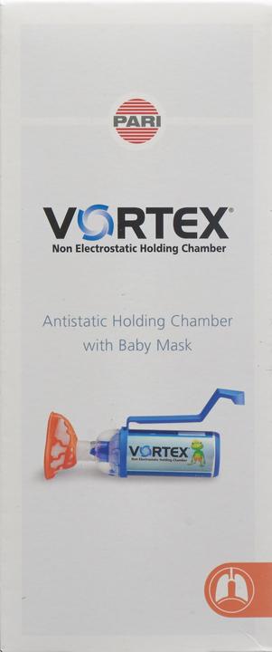 Actual product image PARI antistatic primary chamber with baby mask beetle (0-2 years) and one-hand operating aid