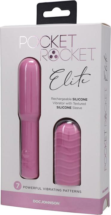 Actual product image Doc Johnson Pocket Rocket® Elite - Rechargeable with Removable Sleeve - Pink