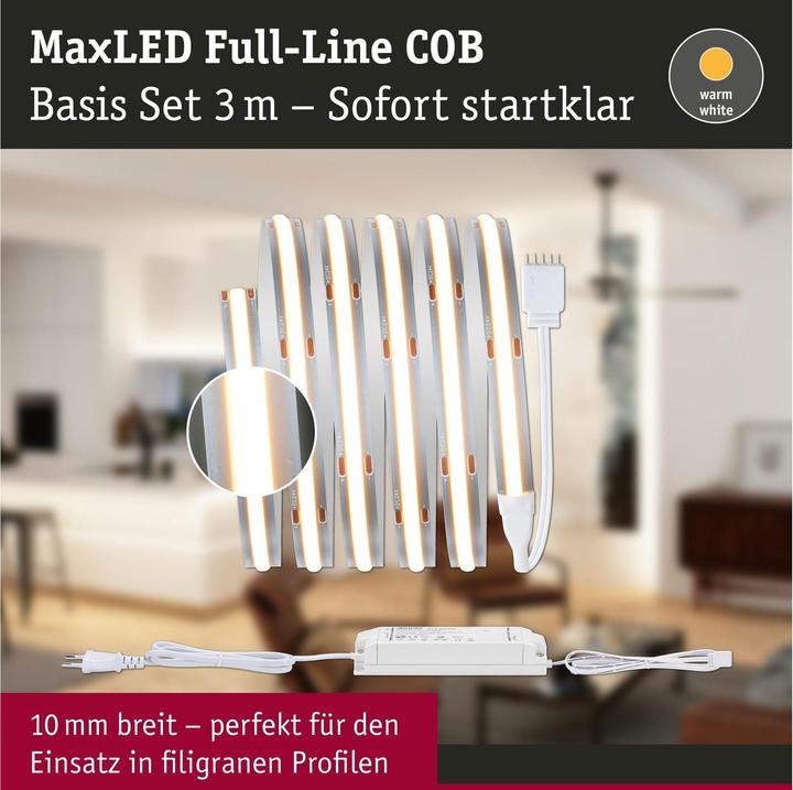 Immagine prodotto Paulmann MaxLED 1000 Set di strisce COB a linea intera (Bianco caldo, 150 cm, Interno)