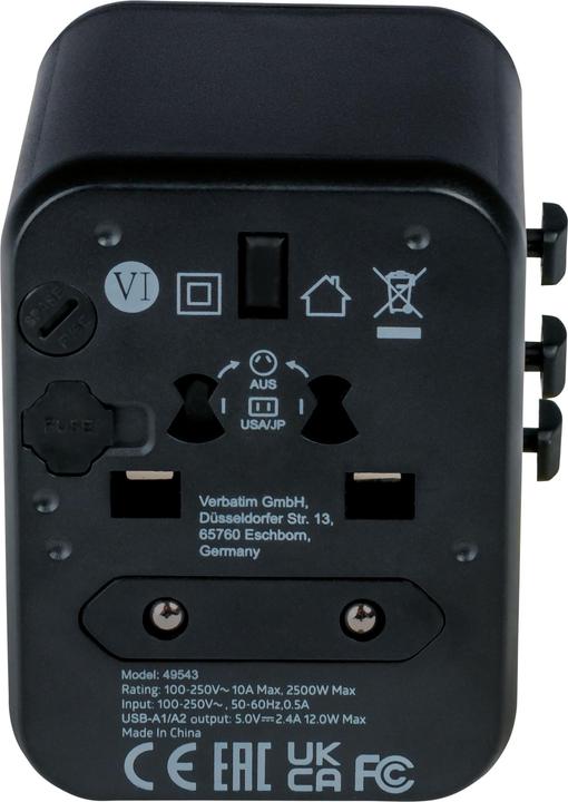 Image du produit Verbatim Adaptateur universel de voyage avec 2 ports USB-A