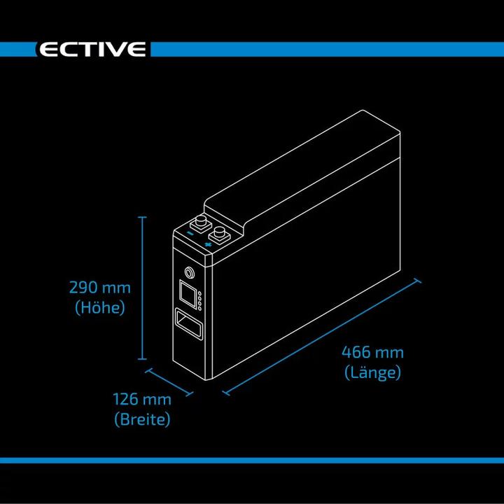 Immagine prodotto Ective LC 120L LT Slim 12V LiFePO4 Litio 120Ah (12 V, 120 Ah)