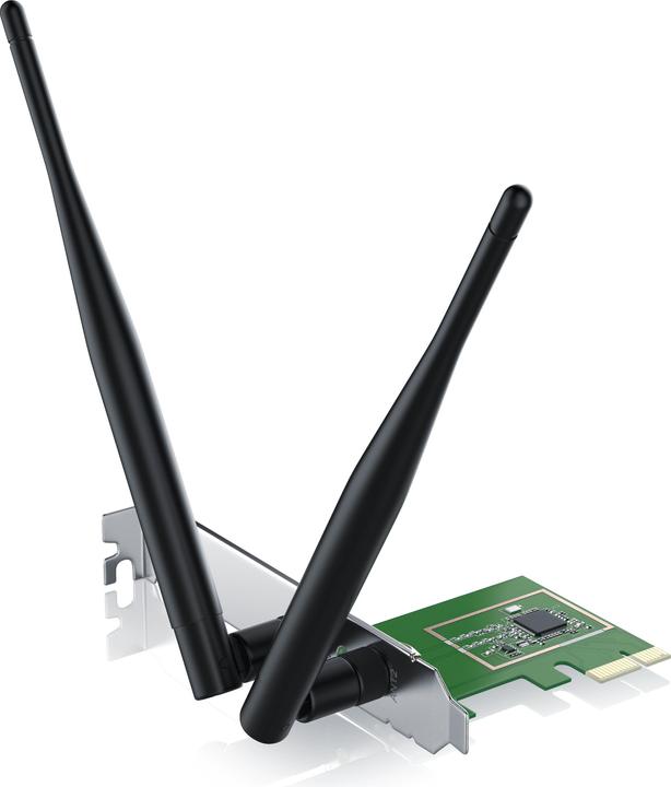 CSL 300 Mbit s PCIe network card WLAN 2.4 GHz - high-performance 2T2R dual antenna with powerful (PCI-E x1)