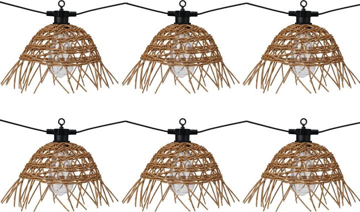 Actual product image Home&Styling Retro-Lichterkette mit 6 Rattan-Lampenschirmen, 3m (3.50 m)