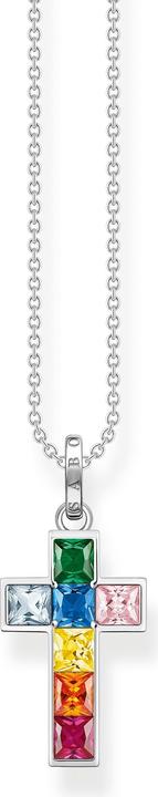Produktbild Thomas Sabo Kette Kreuz bunte Steine silber (925er Silber, 40 - 45 cm)