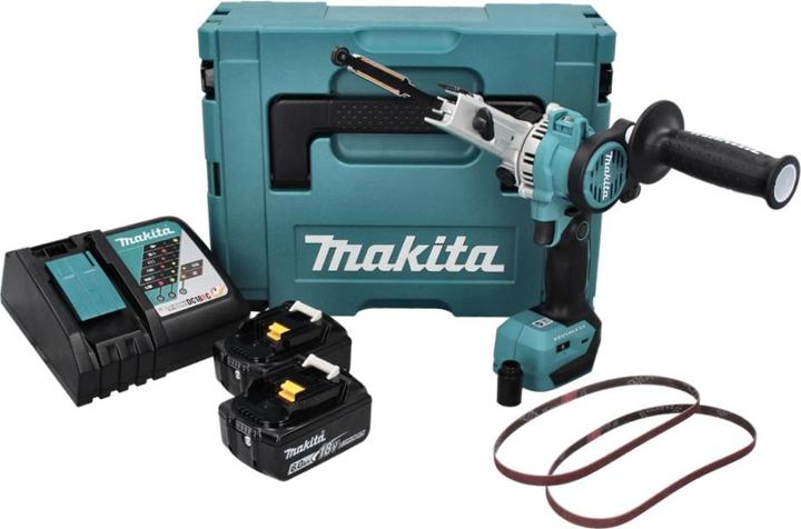 Produktbild Makita DBS 180 RGJ Akku Bandfeile 18 V 9 x 533 mm Brushless + 2x Akku 6,0 Ah + Ladegerät + Makpac (Bandschleifer)