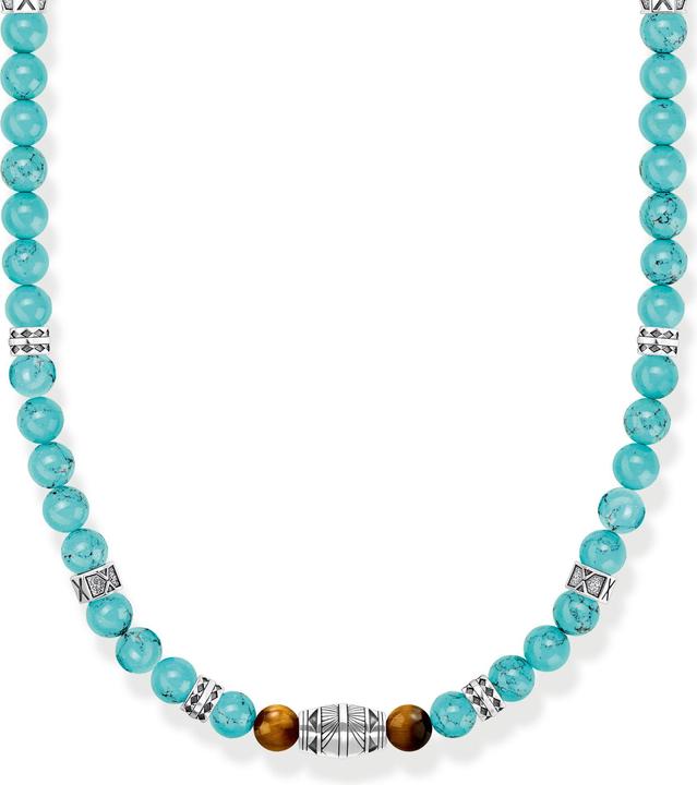 Thomas Sabo Kette Elemente Türkis und Tigerauge (925er Silber, 50 cm)