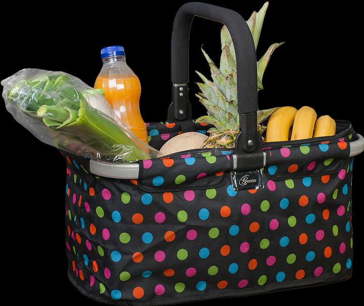 Image du produit Genius Panier Falko, noir avec pois colorés
