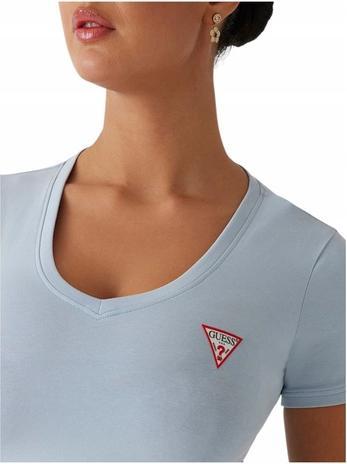 Image du produit Guess Damen T-Shirt Vn Mini Triangle Tee Blau (M)