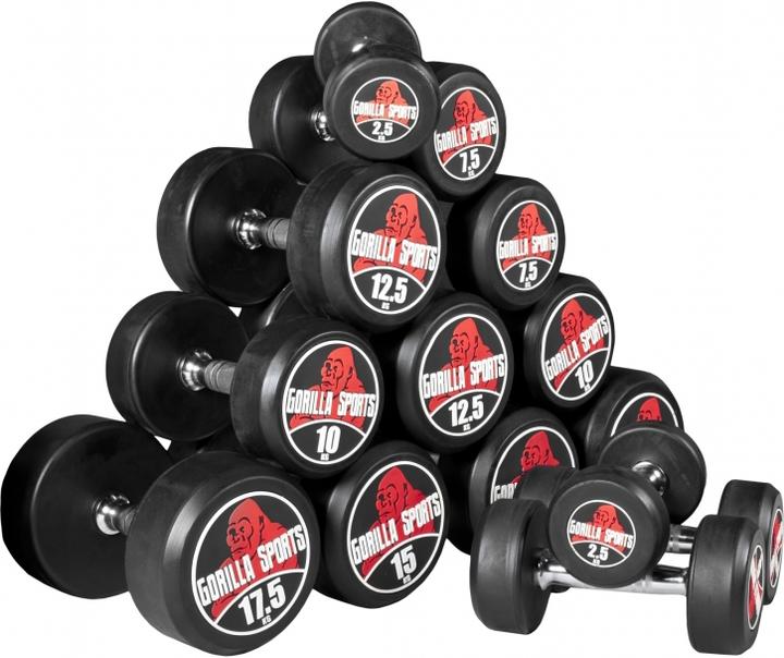 Immagine prodotto Gorilla Sports Manubri rotondi (1 x 32,5 kg)
