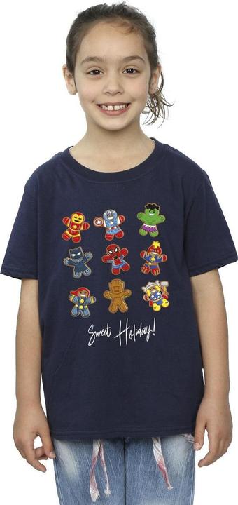 Actual product image Girls Gingerbread Avengers Cotton T-Shirt (140, 146)