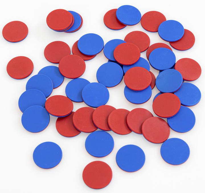 Produktbild Betzold 100 Wendeplättchen rot/blau