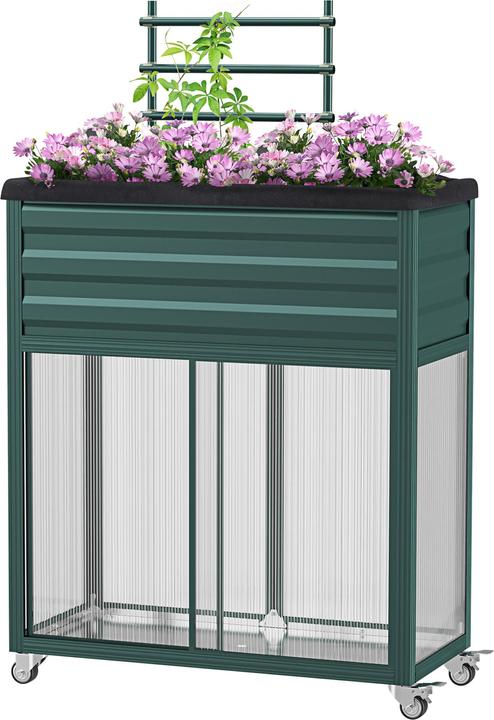 Actual product image Outsunny Raised bed with castors and lower sliding door