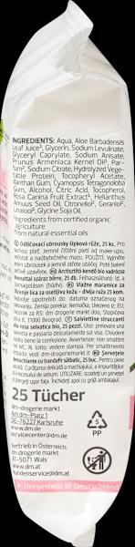 Actual product image dm alverde Organic Wild Rose Cleansing Wipes (Cleaning cloths)
