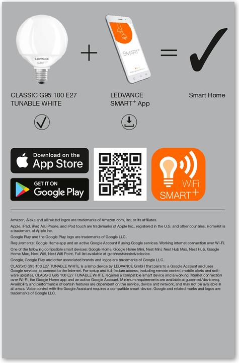 Produktbild Ledvance Smart+ Wifi Globe (E27, 14 W, 1521 lm, 1 x, F)