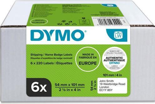 Actual product image Dymo Shipping labels 54 x 101 mm 6x 220 pcs.