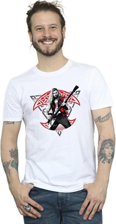 Actual product image Mens Thor Love And Thunder Solo Guitar T-Shirt (S)