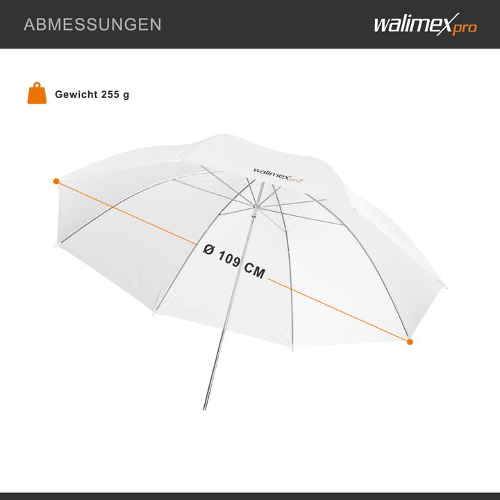 Immagine prodotto Walimex pro per ombrello a luce trasmessa 109cm (Ombrello, 109 cm)