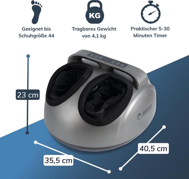 Produktbild Fitleap Fussmassagegerät 9 Intensitäten, 5 Programme, bis Gr. 44, inkl. Fernbedienung, Wärmefunktion