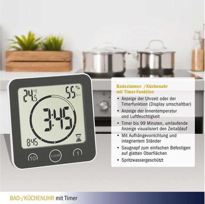Image du produit TFA Horloge de salle de bain / cuisine avec