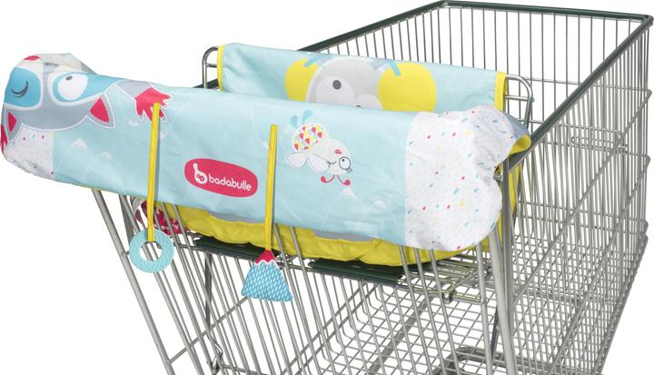 Image du produit Badabulle Housse de siège pour chariot de supermarché - Animaux de montagne (Siège de table)