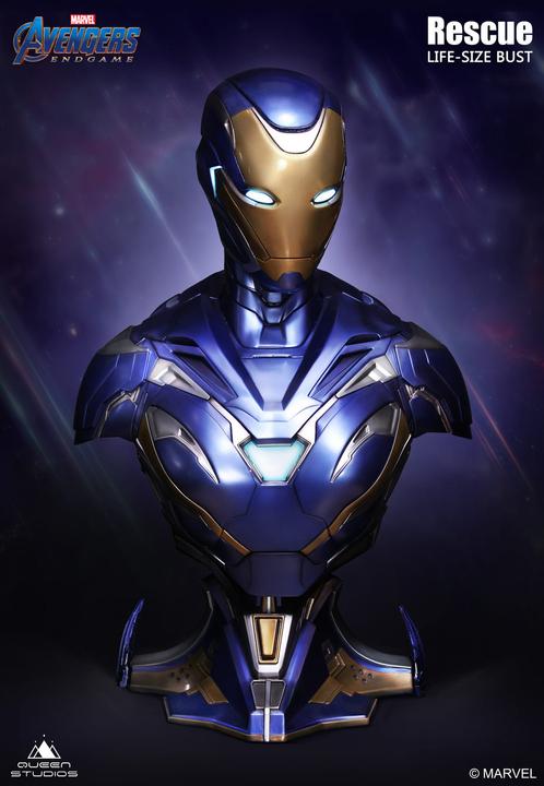 Actual product image Queen Studios Marvel's Avengers "Iron Man MK49/MK85" 1/1 Lifesize Bust Bundle