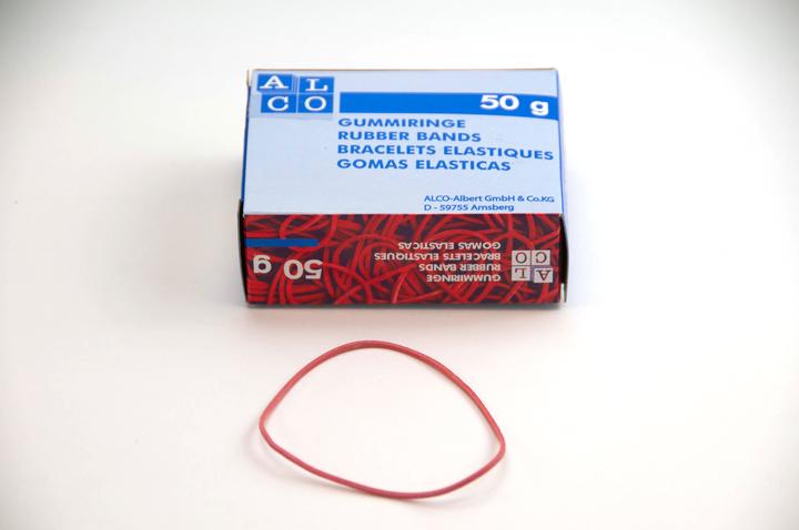 Produktbild Alco Gummibänder, Naturkautschuk, rot, verschiedene Grössen (1 Stk.)