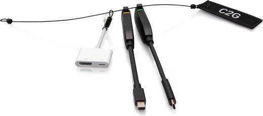 Produktbild C2G Universal 4K HDMI® Dongle-Adapterring mit farbcodiertem Mini-DisplayPort™, USB-C® und Lightning (USB Typ-C, Lightning, Mini DP)
