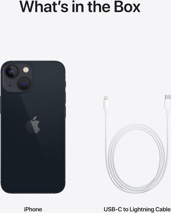 Actual product image Apple iPhone 13 mini (128 GB, Midnight, 5.40", SIM + eSIM, 12 Mpx, 5G)