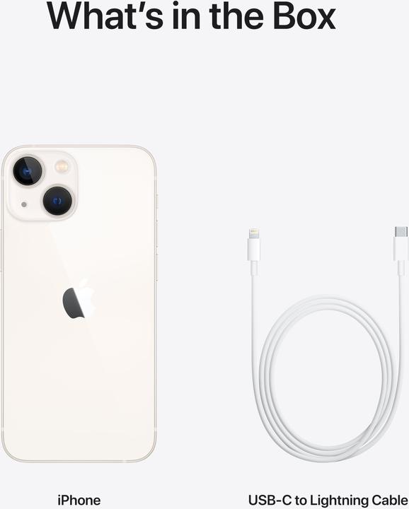 Actual product image Apple iPhone 13 mini (256 GB, Starlight, 5.40", SIM + eSIM, 12 Mpx, 5G)