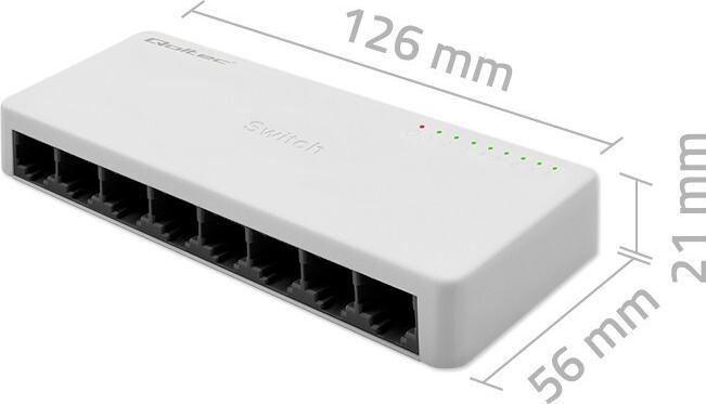 Image du produit Qoltec Netzwerk-Switch 8xRJ45-Port 100Mbps LAN (8 Ports)