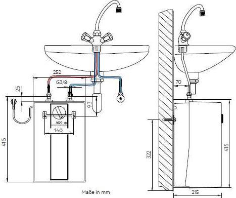 Productafbeelding AEG Haustechnik drukloze boiler Huz 5 Basis, 5-liter onderbouwboiler, met stekker
