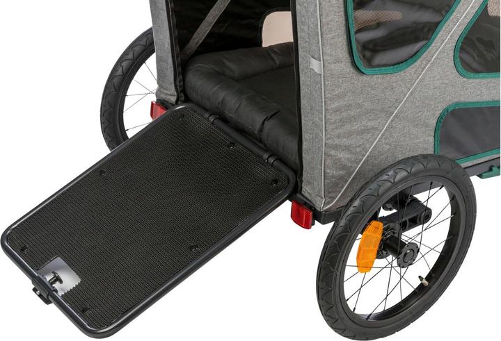 Actual product image Trixie Bicycle trailer L, 80×103×98/147 cm, grey/sage (Dog, Reflectors, Can be opened completely)
