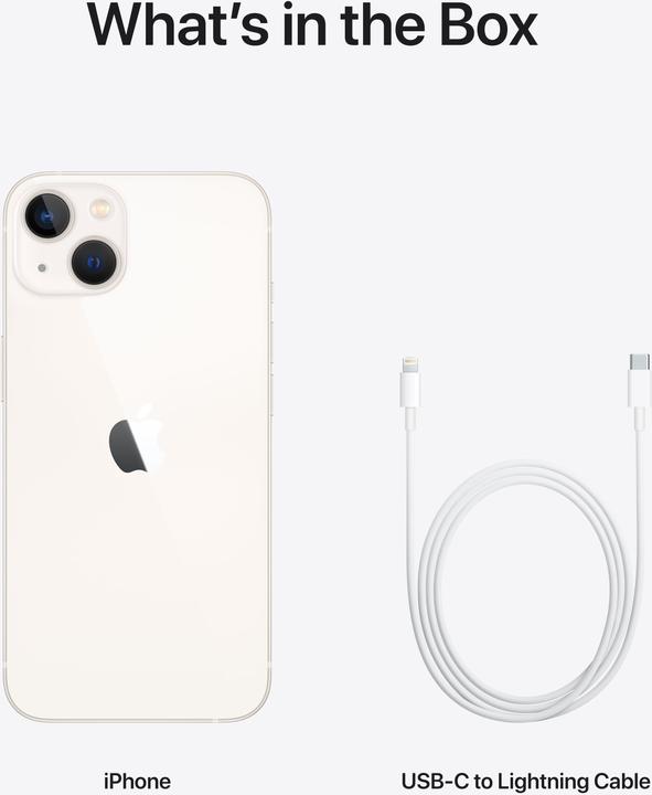 Produktbild Apple iPhone 13 (128 GB, Polarstern, 6.10", SIM + eSIM, 12 Mpx, 5G)