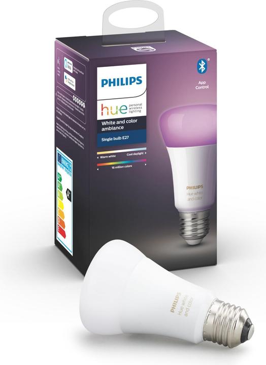 Produktbild Philips Hue White & Color Ambiance BT (E27, 6.50 W, 806 lm, 1 x, F)