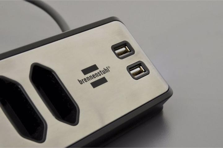 Actual product image Brennenstuhl Power strip (6 x, USB-A, 2 m)