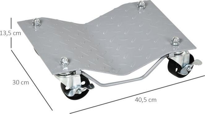Image du produit Swisshandel24 Cric de manoeuvre 2 pièces Aide à la manoeuvre Changement de pneus Cric de voiture avec 4 roues pour