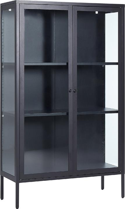 Actual product image Beliani Glass display cabinet metal black 150 cm NASH (90 x 150 cm)