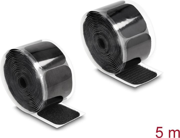 Immagine prodotto Delock Tappetino in velcro in rotolo autoadesivo con adesivo e feltro 45 x 50 mm (Fascette in velcro, 5 mm, 1 pz.)