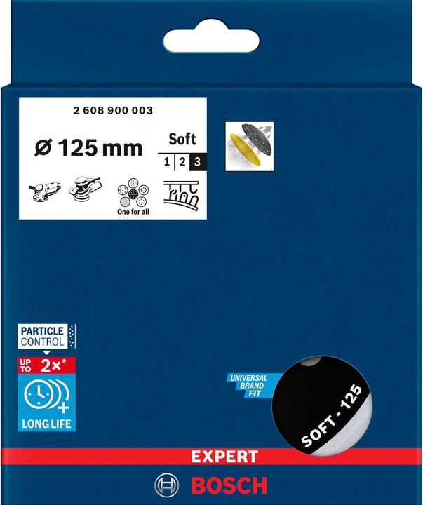 Image du produit Bosch Professional Zubehör EXPERT Multihole (EXPERT Trou multiple) Plateau de support universel, 125 mm, souple (Fin)