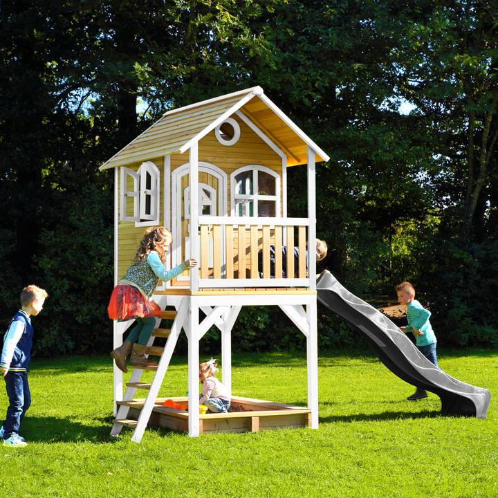 Produktbild Axi Sarah Spielhaus Braun/weiss - Graue Rutsche