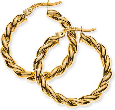 Produktbild Natsumi Schmuck Creolen Gelbgold 18K/750 Ø 28mm gekordelt (750/18 K Gelbgold)
